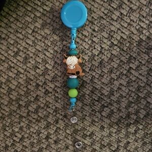 Blue and Green Beaded Key Holder